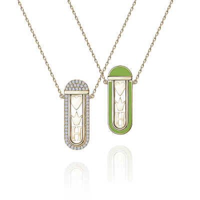 Детское колье-трансформер с бриллиантами и эмалью