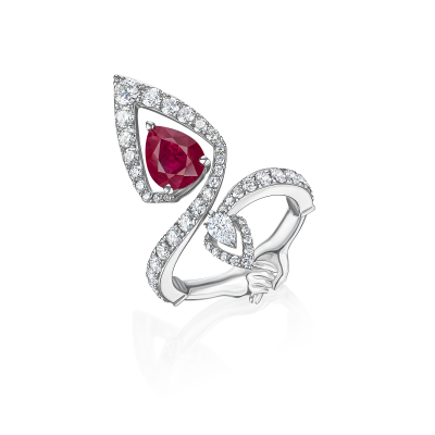 Кольцо с рубином и бриллиантами