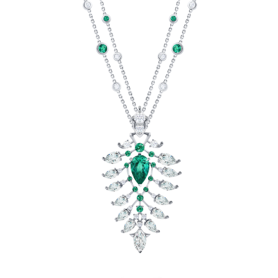 Колье с изумрудами и бриллиантами