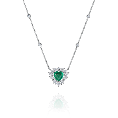 Колье с изумрудом и бриллиантами