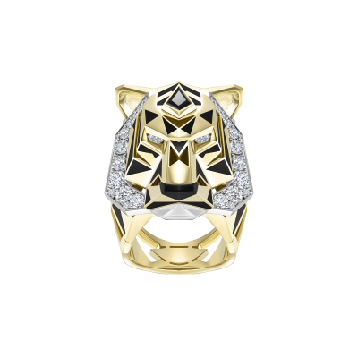 Кольцо с бриллиантами, агатами и эмалью