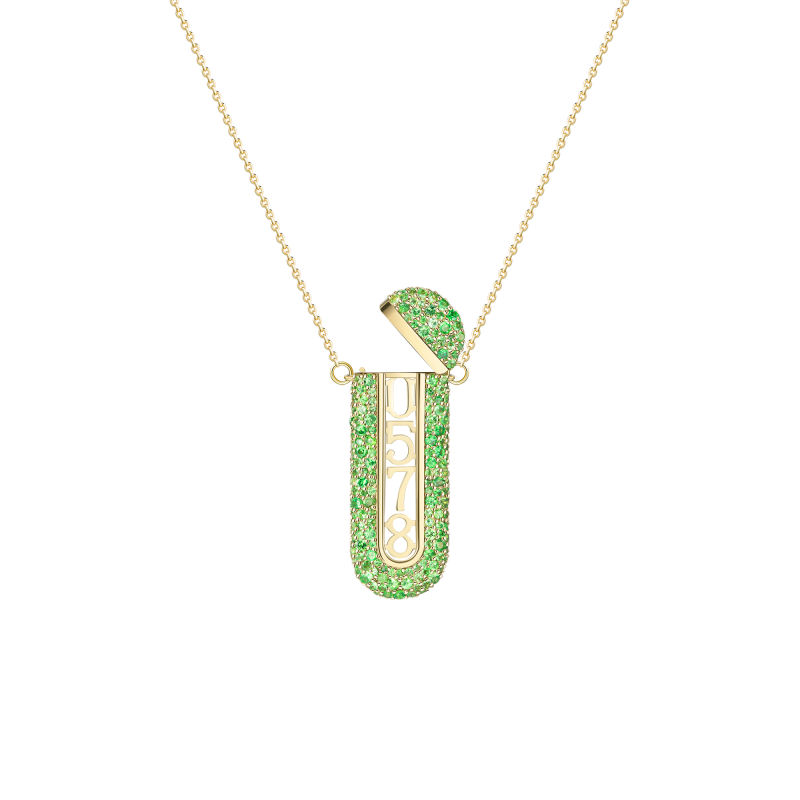 Колье-трансформер с тсаворитами