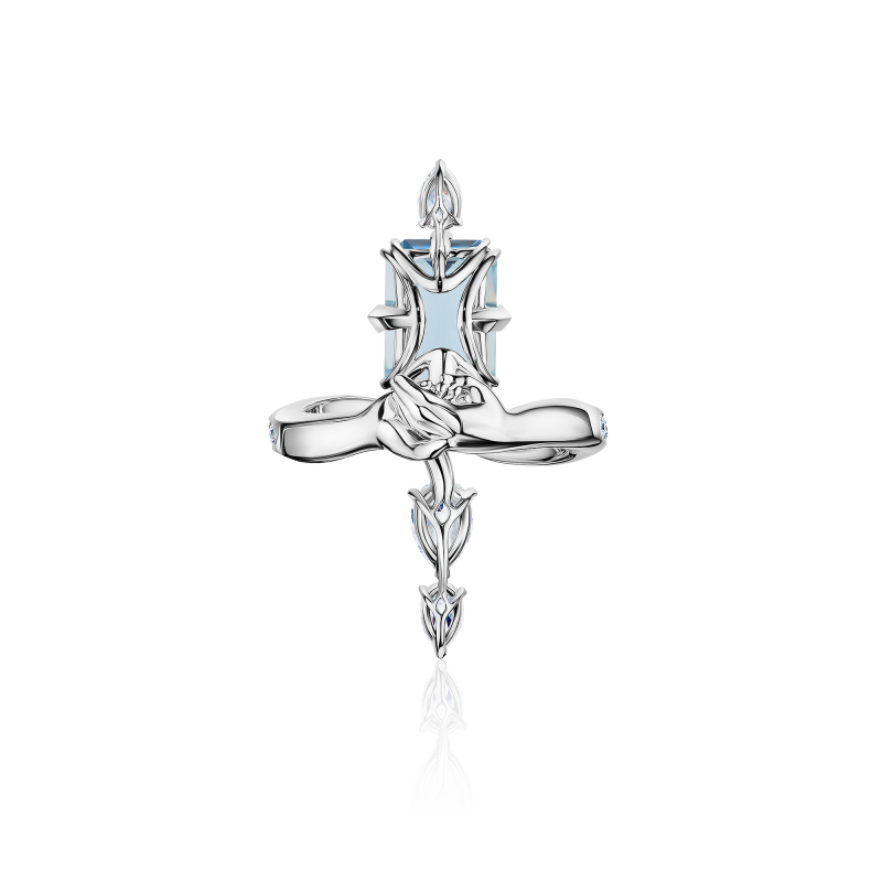 Кольцо с аквамарином и бриллиантами