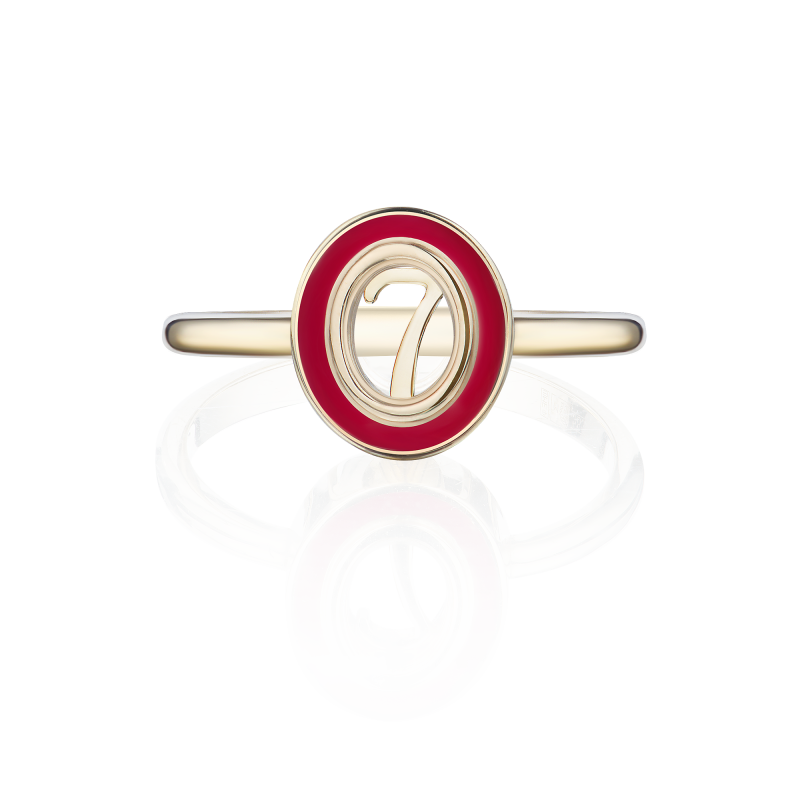 Кольцо "7" с эмалью