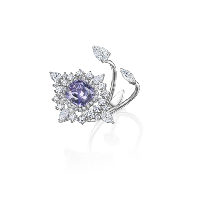 Кольцо со шпинелью и бриллиантами