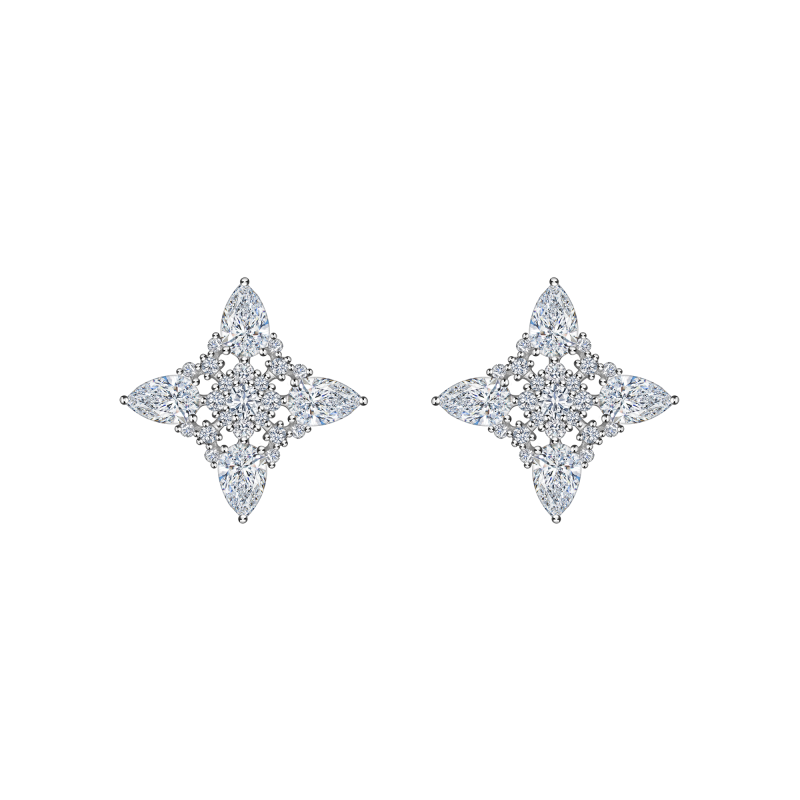 Серьги-пусеты с бриллиантами