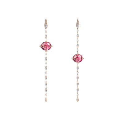 Серьги-пусеты с турмалинами и бриллиантами