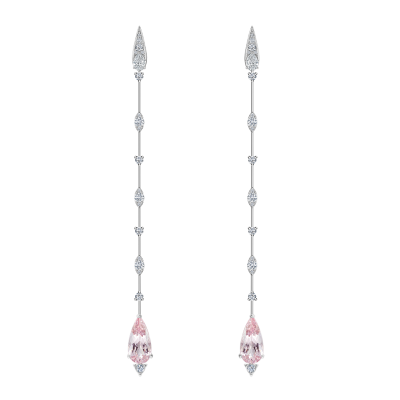 Серьги-пусеты с морганитами и бриллиантами