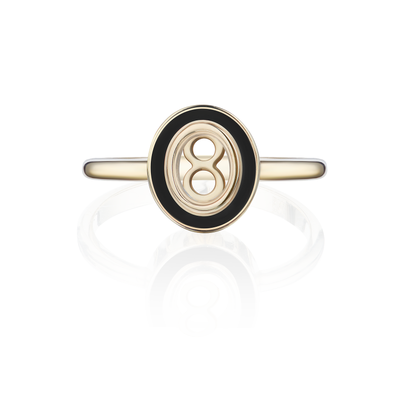 Кольцо "8" с эмалью