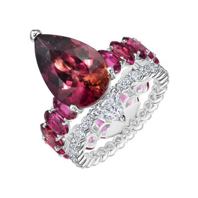 Кольцо с турмалинами и бриллиантами