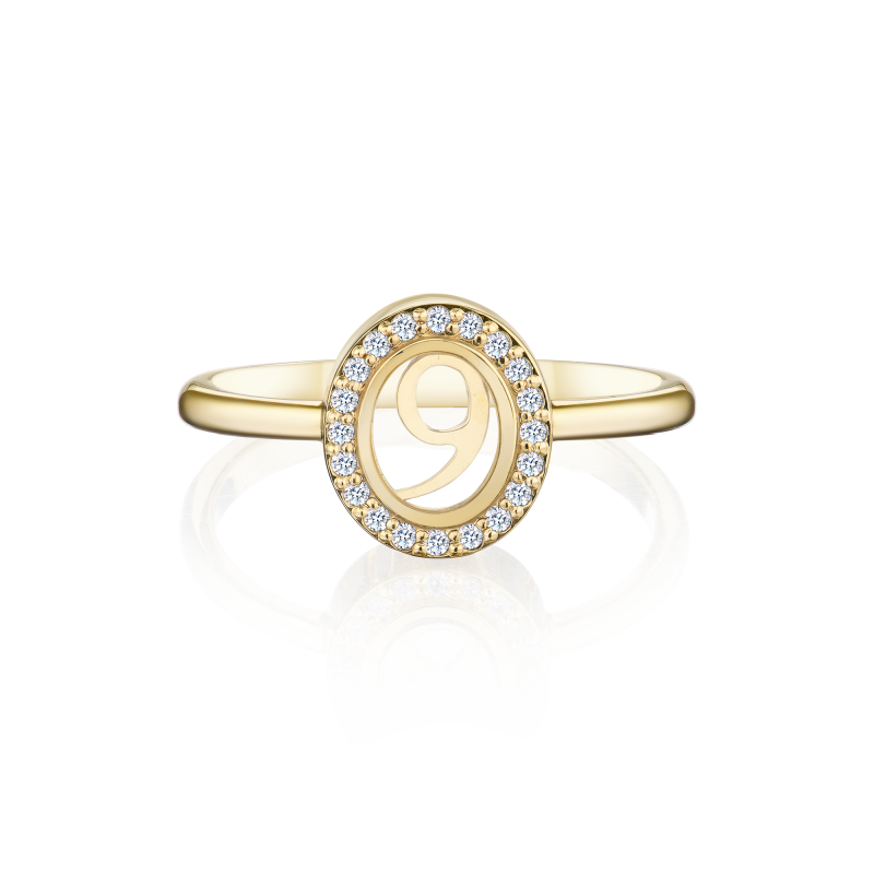 Кольцо "9" с бриллиантами