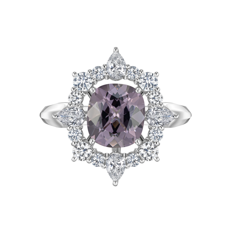 Кольцо со шпинелью и бриллиантами