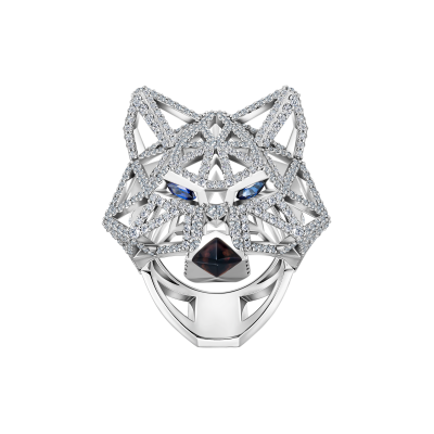 Кольцо с сапфирами, бриллиантами и агатом